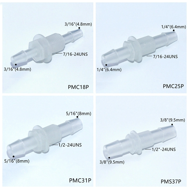 Plastic 1/8 Inch 3.2mm Hose Barb 1/4-28unf Thread Bulkhead Union Panel Mount Pipe Fittings