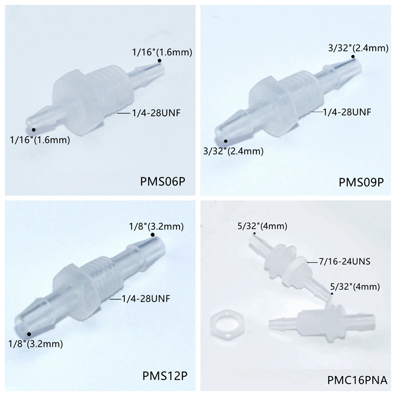 Plastic 1/8 Inch 3.2mm Hose Barb 1/4-28unf Thread Bulkhead Union Panel Mount Pipe Fittings